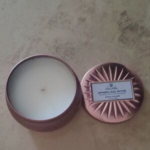 Voluspa Sparkling Rose Candle in Elegant Rose Gold Container